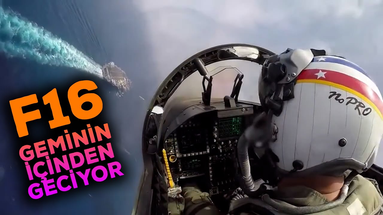 F16 Gemiye iniş anı - Uçak Gemisi