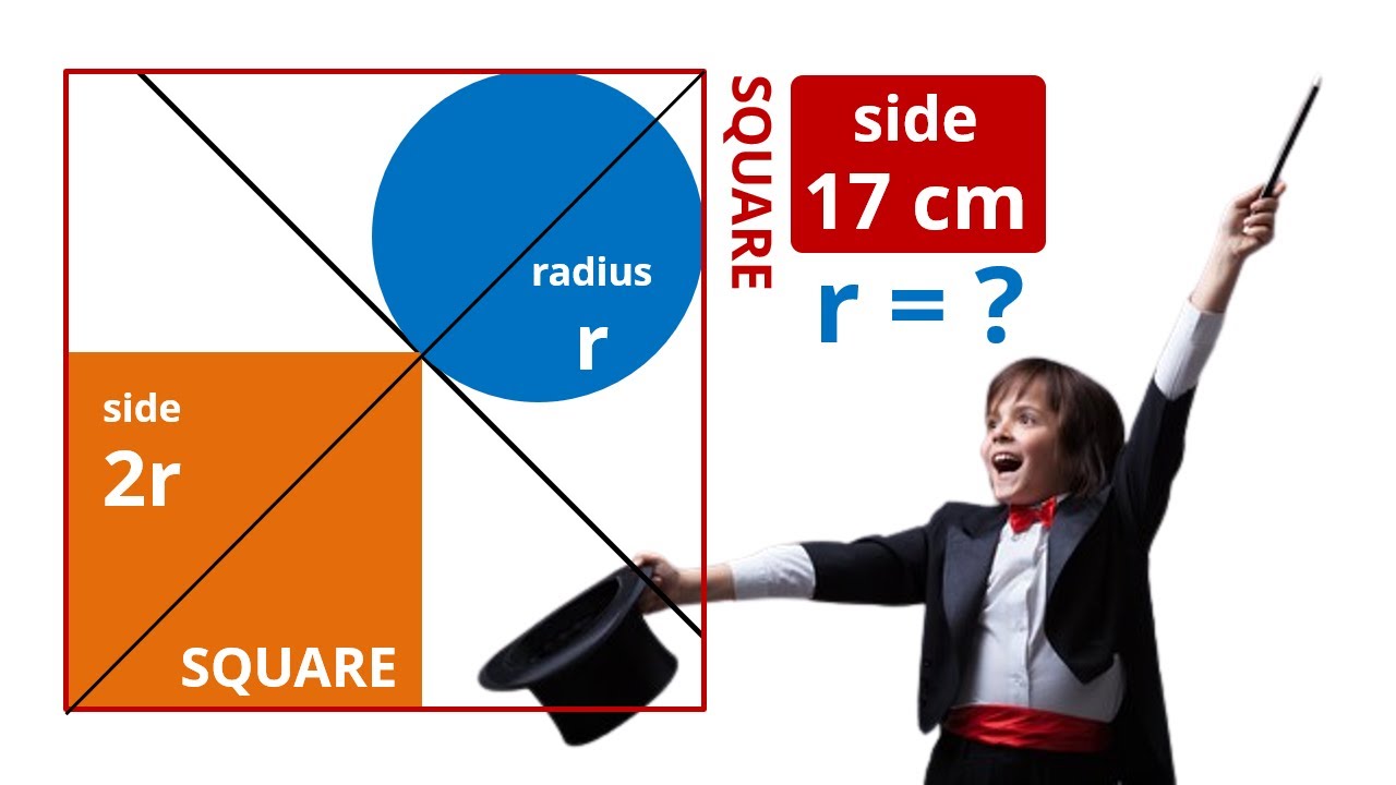 What is the radius of blue circle? #geometry #circles #maths #square