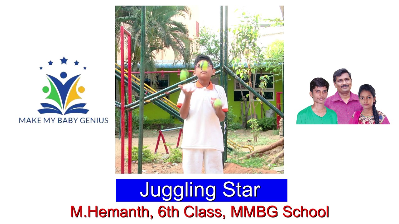 MMBG School || 6th Class Student Hemanth Juggling with Three Balls