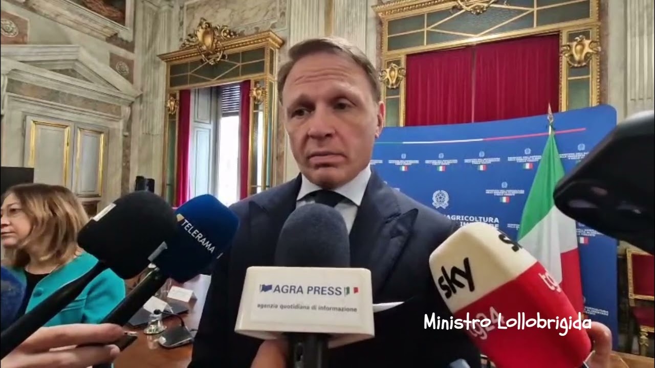 Punto stampa ministro, Francesco Lollobrigida, a Cabina di regia dei controlli sull’agroalimentare