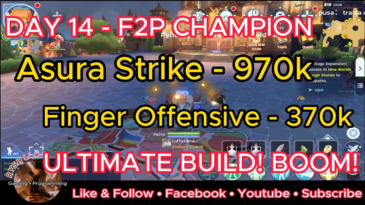 Ragnarok M Classic: DAY 14 F2P CHAMPION! Asura (970k) & Finger Offensive (370k)! One Hit Delete!