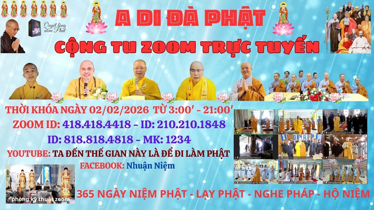 CỘNG TU NGÀY RẰM ZOOM ID: 418.418.4418 NGÀY 02/02/2026
