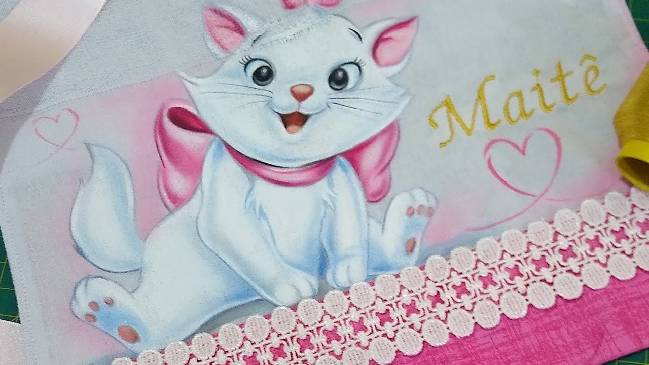 como pintar gata Marie, pintura em Fralda