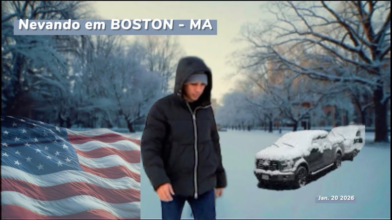 NOITE DE NEVE EM BOSTON ❄️🇺🇸