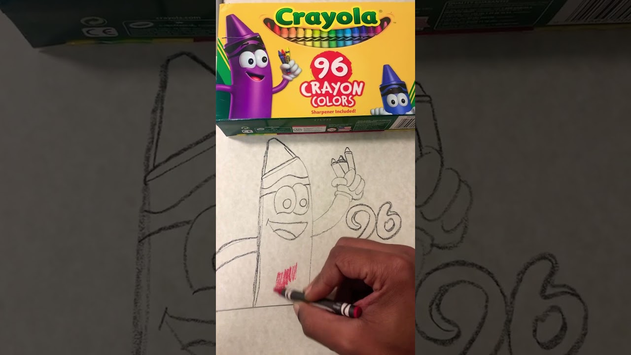 Drawing Cartoon Crayons With A 96 Pack Of Crayola Crayons