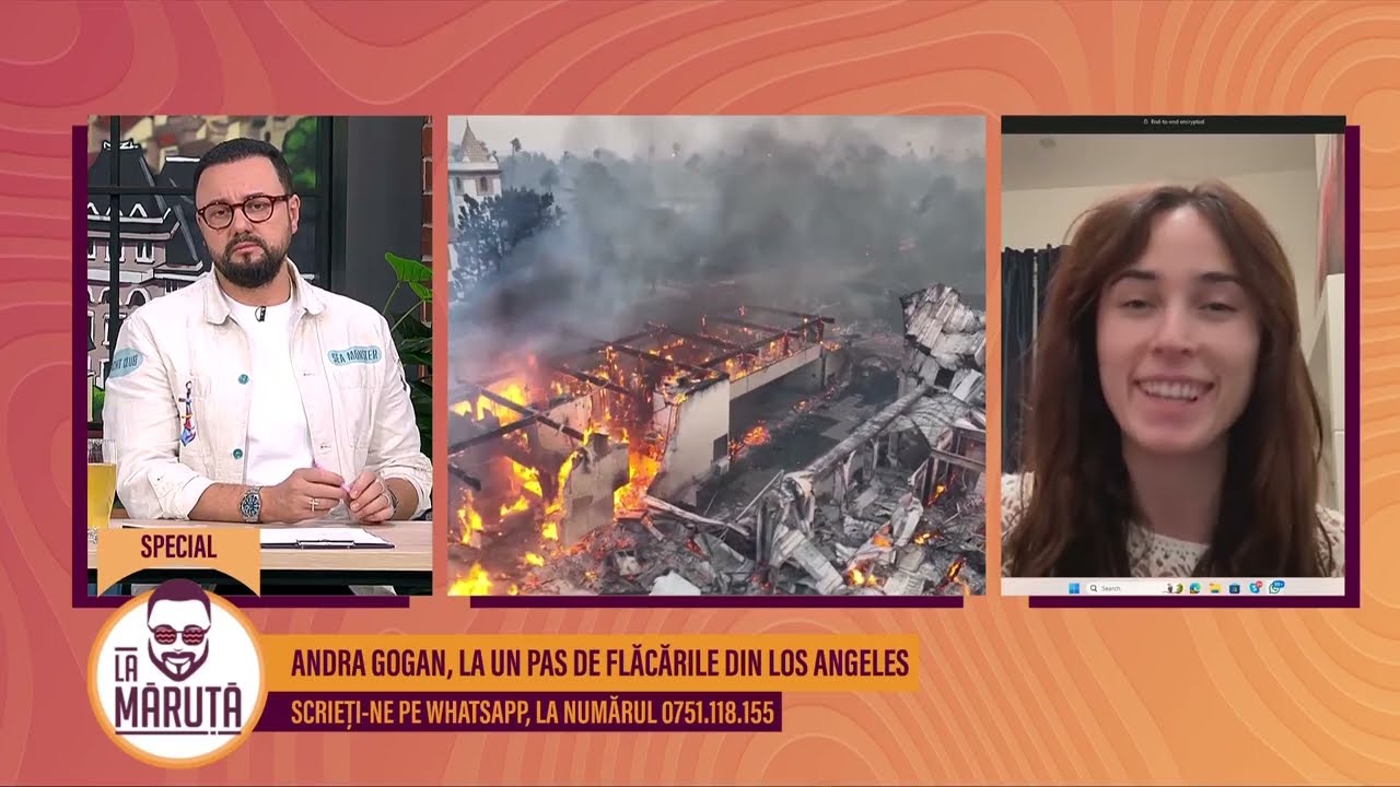 Andra Gogan, la un pas de flăcările din Los Angeles