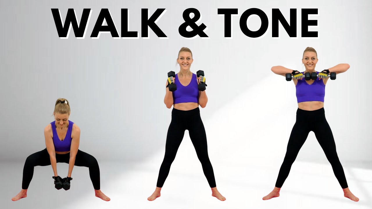 🔥20 Min WALK & TONE Dumbbell Workout🔥Full Body Cardio & Strength🔥Burn Fat & Build Muscle🔥