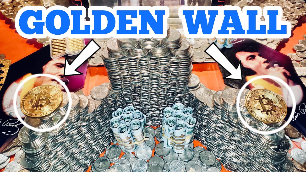 THE GOLDEN WALL Inside The High Limit Coin Pusher Jackpot WON MONEY ASMR