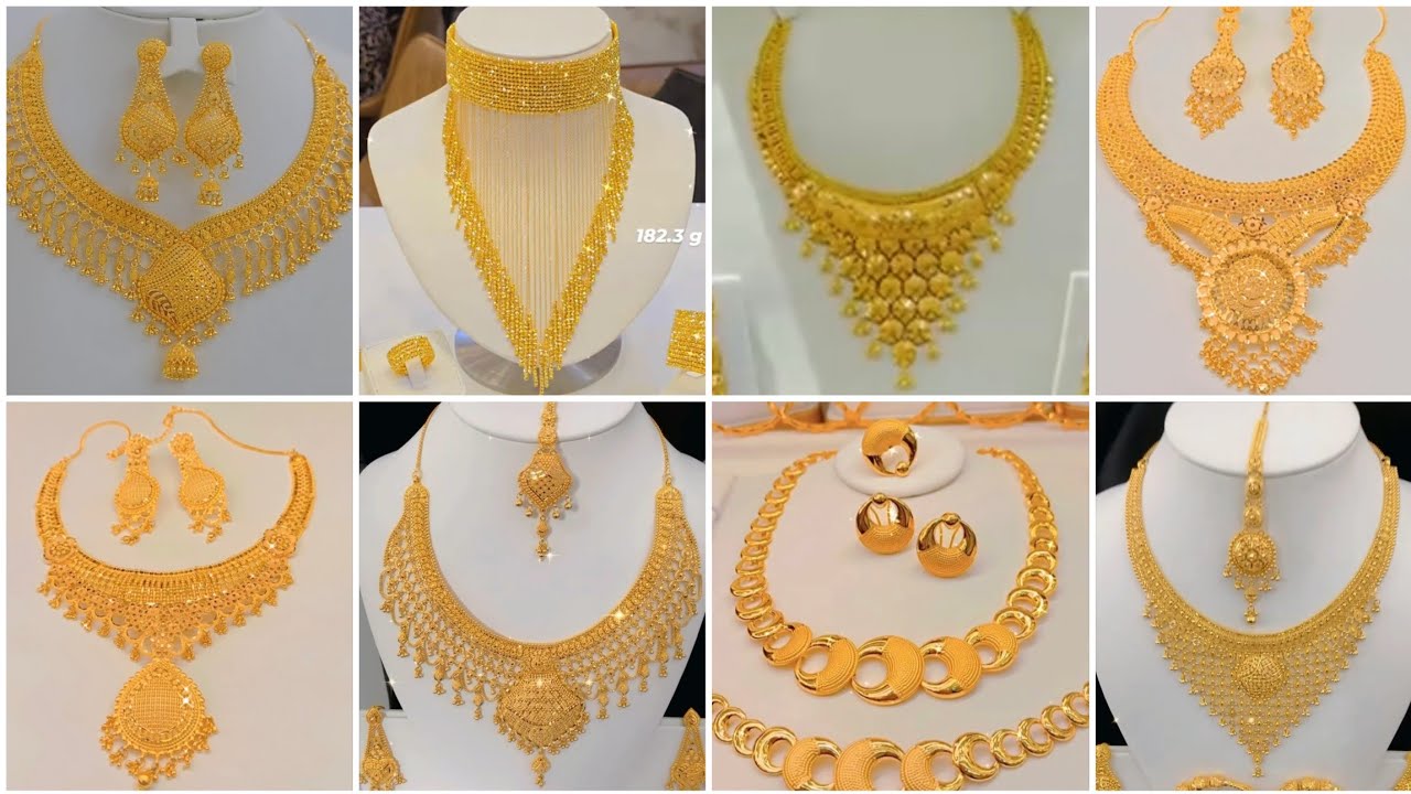 Latest Gold Bridal Necklace set designs 2025 | Classic Gold Necklace Set 2025 | Royal Gold Necklaces