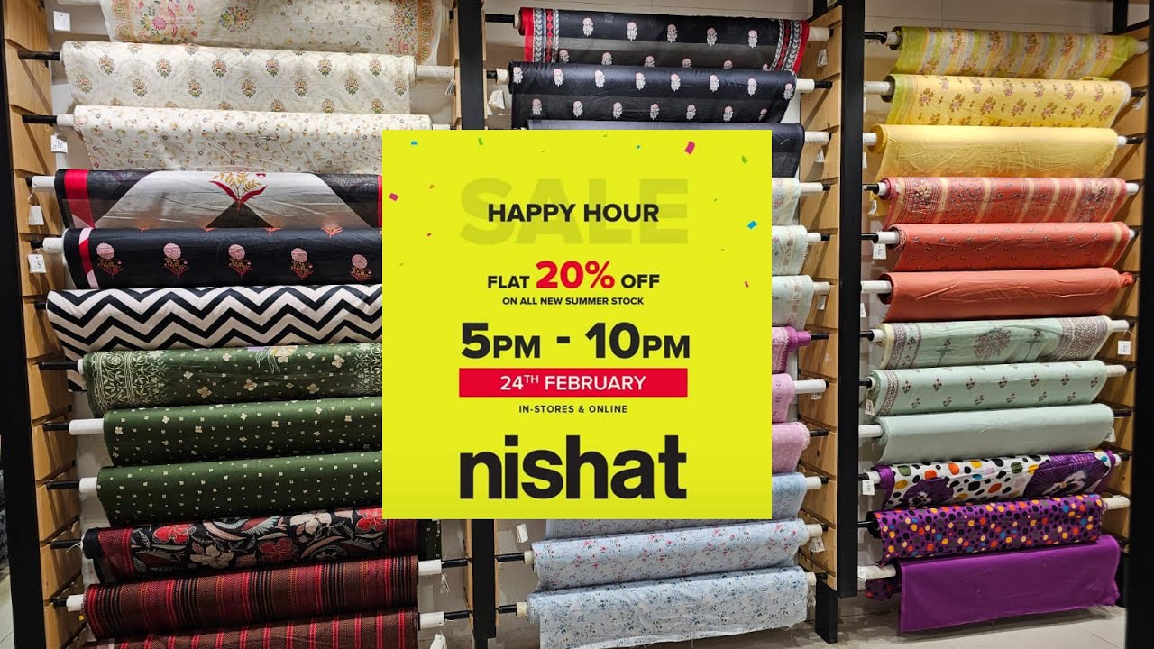 Nishat Happy Hours Sale Flat 20% on new Collection