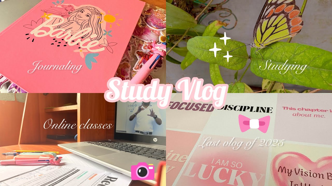 STUDY VLOG | last vlog of 2025, online class, studying, motivation ˚ʚ♡ɞ˚