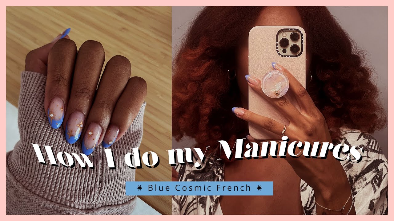 How To: Cosmic Blue French Gel Manicure