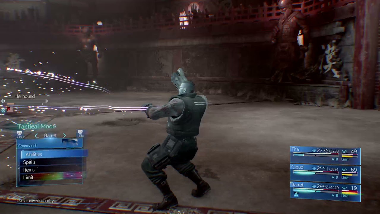 FINAL FANTASY VII REMAKE ARENA Infernal Eruption VS Barrett's Limit Skills Fire In The Hole.
