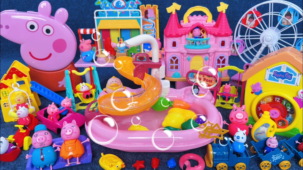 15 Minutes Satisfying with Unboxing Peppa Pig Castle Water Park Slide Pool Playset ASMR｜Review Toys