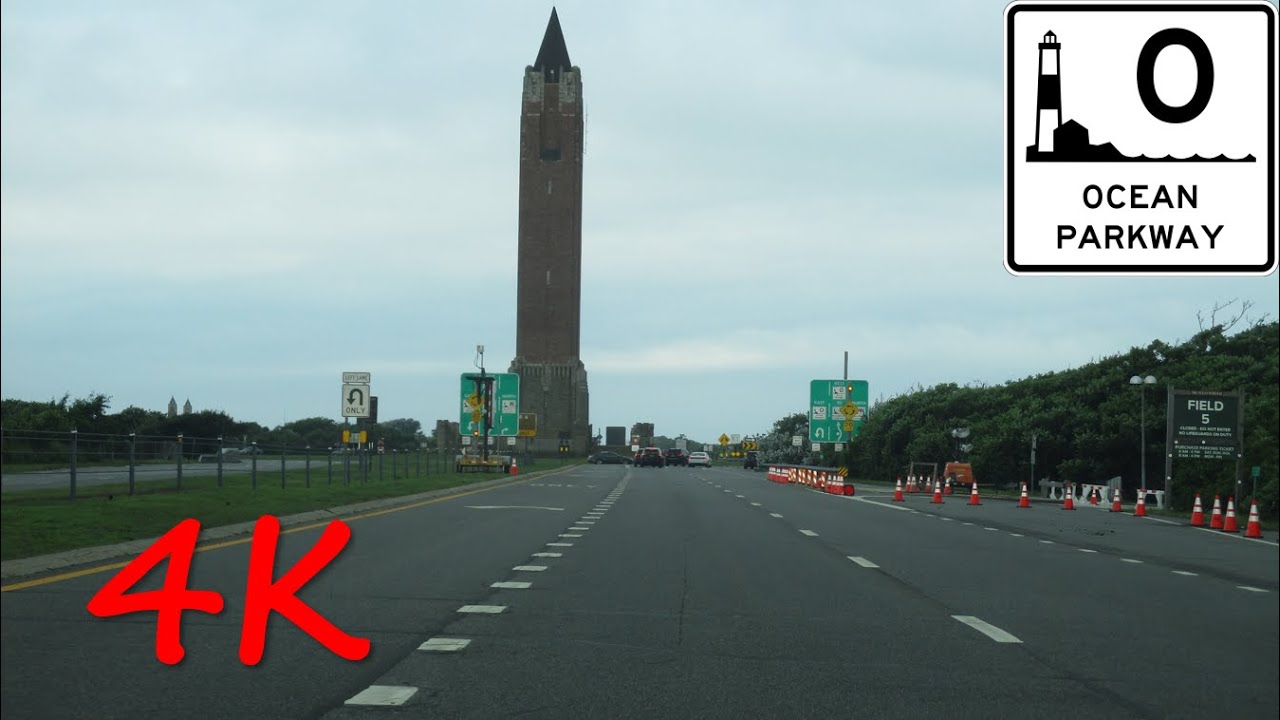 ⁴ᴷ Ocean Parkway (Long Island, NY) westbound [4K VIDEO]