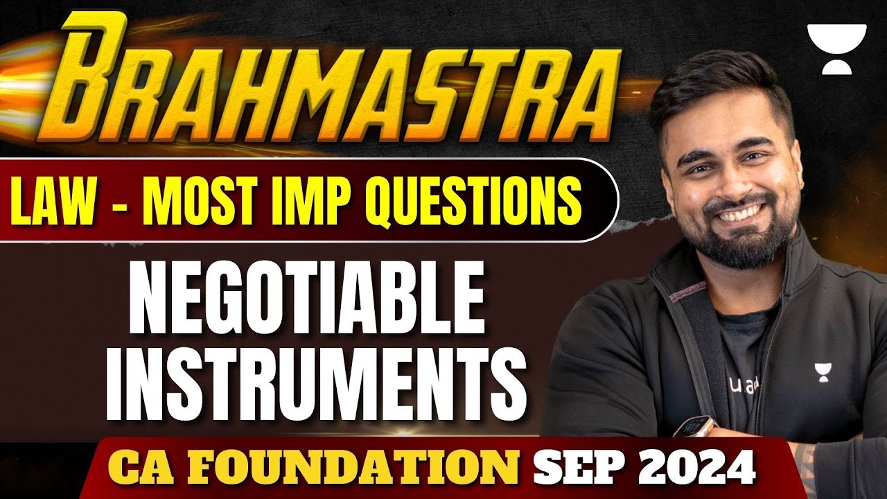Negotiable Instruments | Important Questions | Business Laws | CA Foundation Sep 2024 #shantamgupta