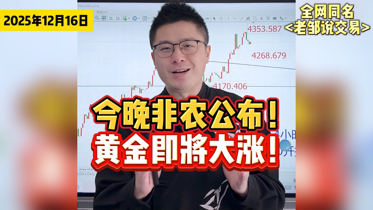 黄金即将开启暴涨模式！11月非农数据今晚重磅公布！注意黄金要大涨了！
