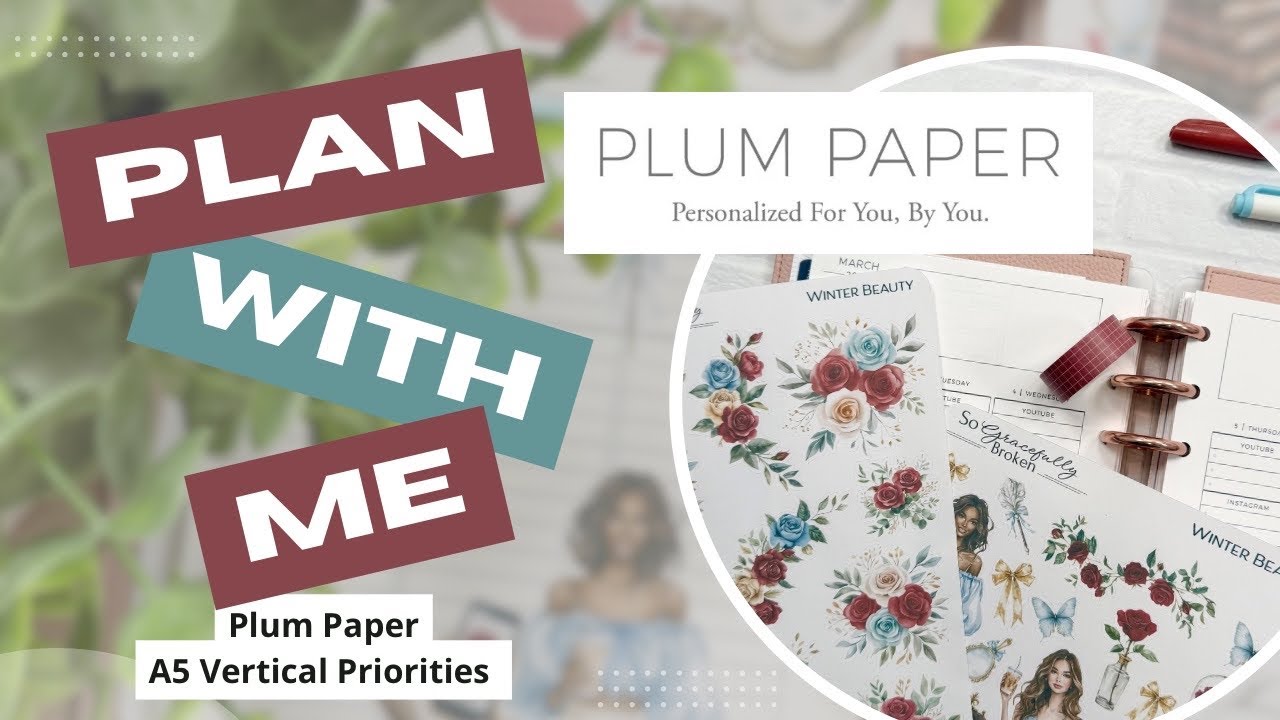 🌹PLAN WITH ME 🌹Plum Paper Vertical Priorities | Plum Paper Planner | A5 Planner | 03/02/26