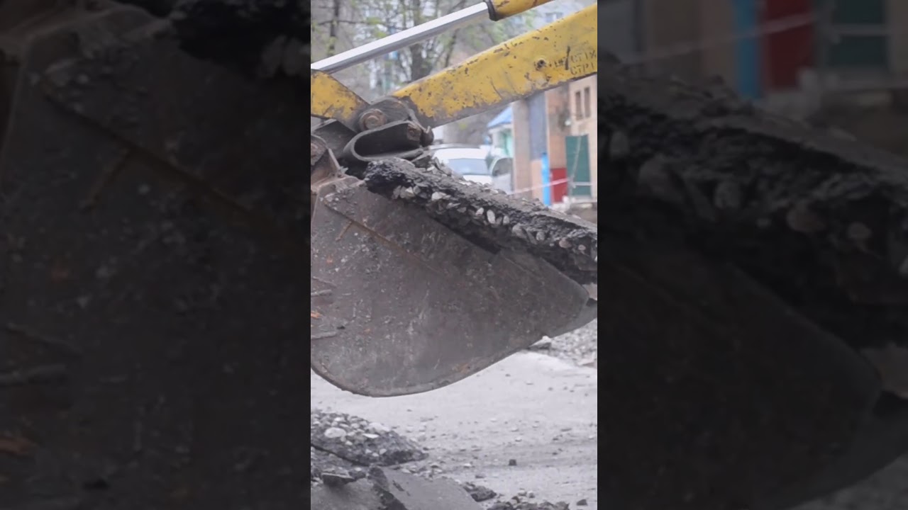 Bucket Attachment Close up scooping dirt and rocks hydraulic excavator #postmymachine