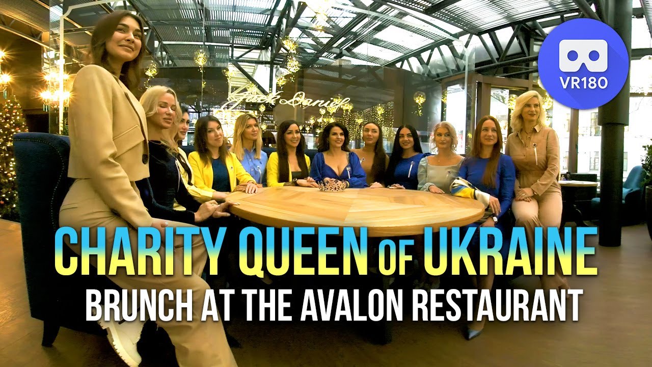 VR180 3D. Brunch of Charity Queen of Ukraine 2.0 beauty contest participants