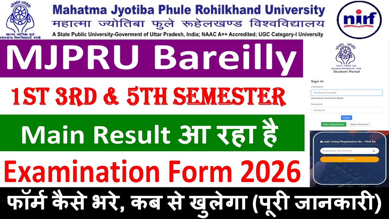 MJPRU BLY MAIN EXAM RESULT 2026 & MAIN EXAM FROM NOTE OPEN PROBLEM 2026 | BA, B.SC,B.COM
