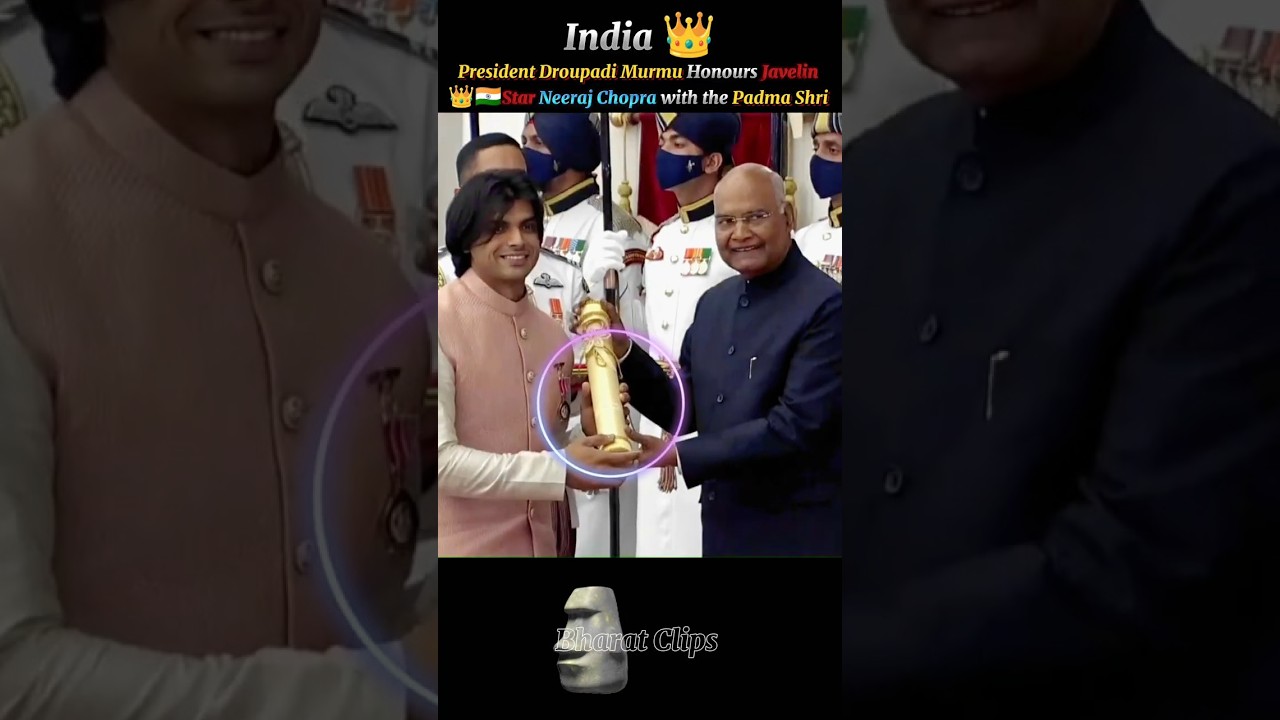 President Murmu Honours Neeraj Chopra 🇮🇳🏆 | Padma Shri Award #shorts #trending