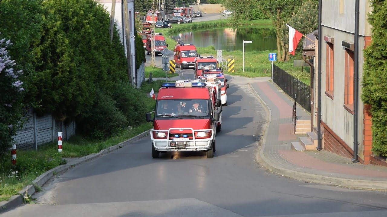 Parada jednostek OSP z gminy Lutomiersk z okazji gminnego dnia strażaka 03.05.2018