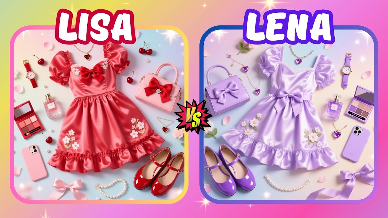 Lisa or Lena 😎💝Kawaii Princess Dress Battle!!!💌💓 Blue VS Red 😍 #lisa #lena #cute #aesthetic #fypシ