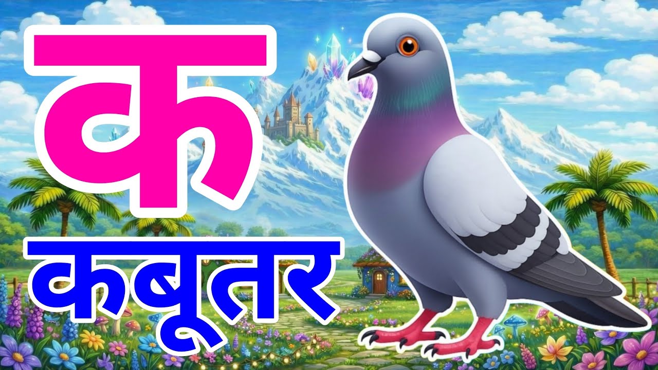 क से कबूतर, अ से अनार a se anaar k se kabutar | Hindi varnmala | ABCD क से कबूतर अ से अनार, for kids