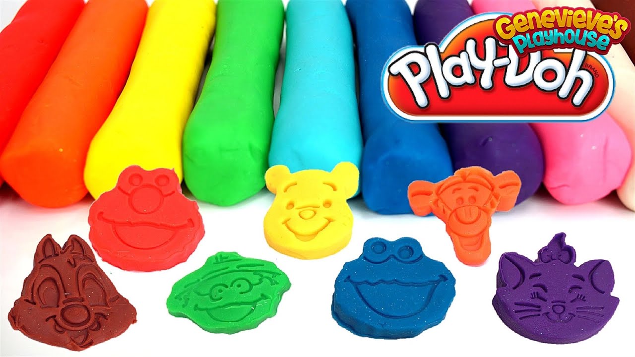 Learn Colors with fun Cartoon Character Play-Doh Molds!