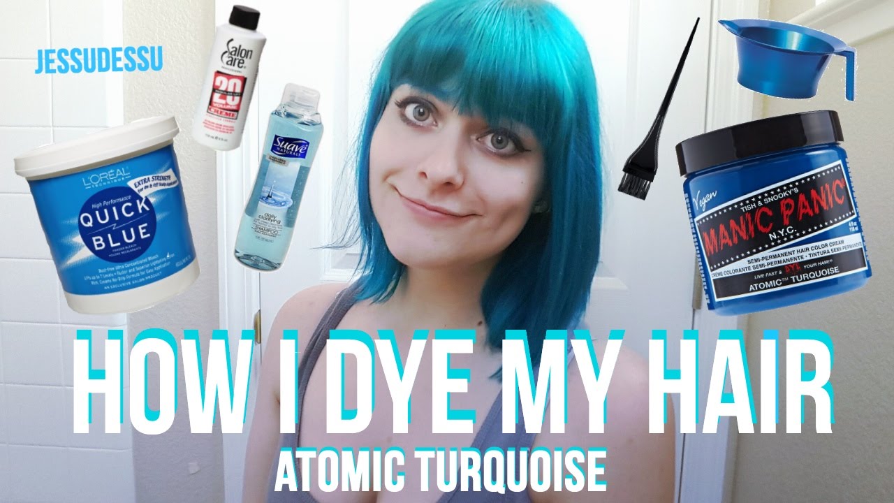 How I Bleach and Dye My Hair | Manic Panic Atomic Turquoise | JessuDessu
