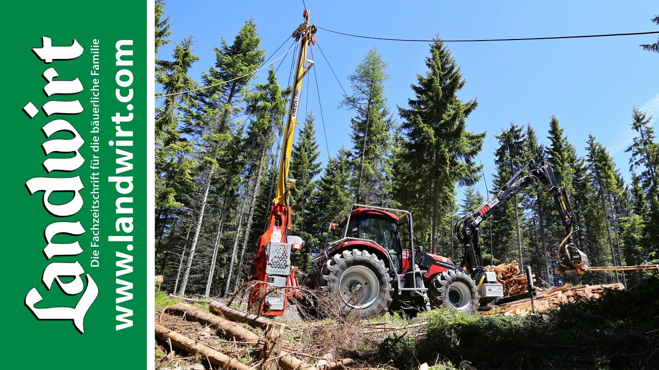 Traktor mit Seilkran und Prozessor | landwirt.com
