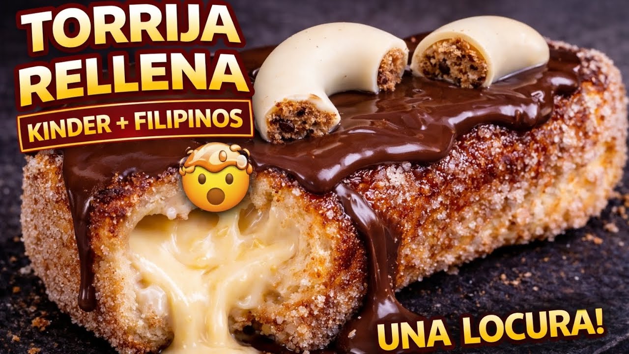 La TORRIJA más BRUTAL que he hecho 🤯 Kinder + Filipinos | Recetas con Encanto