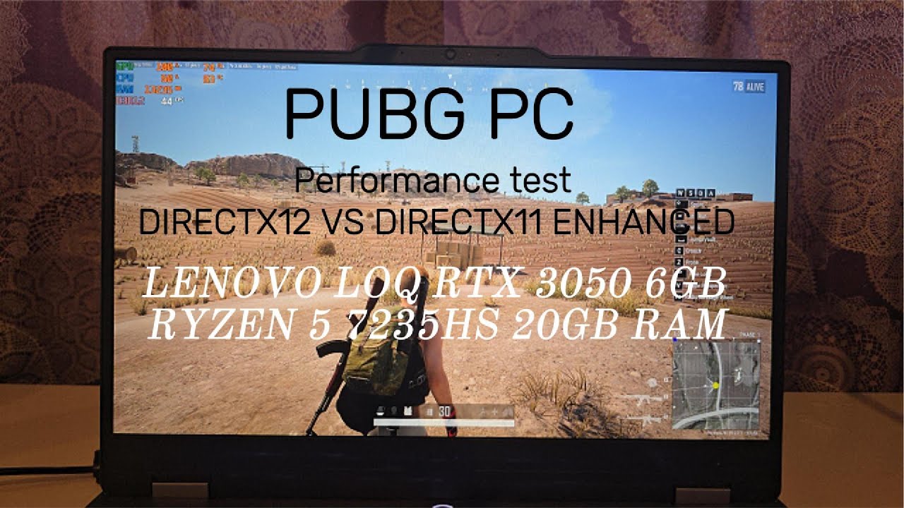 🔥 PUBG PC Performance Test – Lenovo LOQ RTX 3050 6GB + Ryzen 5 7235HS + 20GB RAM
