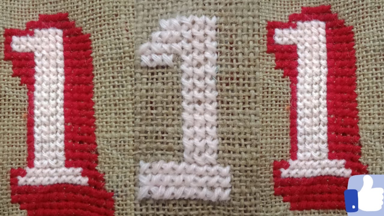 How to make Cross stitch numbers Design|| hand embroidery numbers||ason design|| dosuti design||