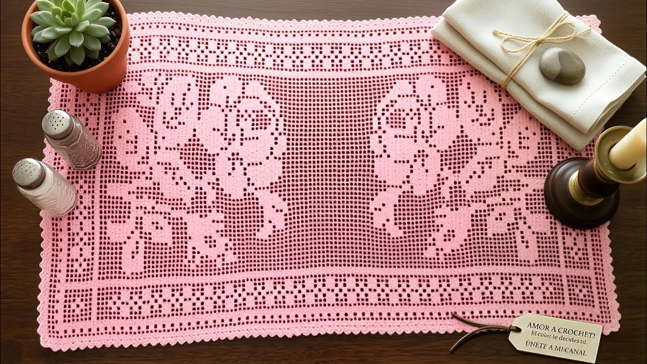 Rosas a Crochet (Centro de Mesa, Carpeta) video 1