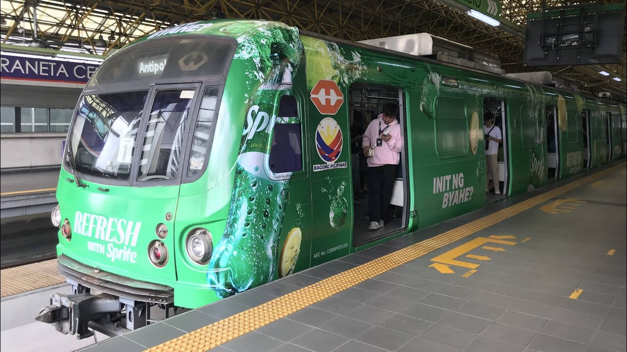 NEW AD WRAP! LRTA Line 2 - Trainset 1 with new Sprite ads! (August 23, 2025)