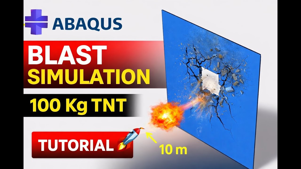 Abaqus Explosion Simulation Tutorial | 100 kg TNT on Concrete Wall (CONWEP Explained) - Step by Step