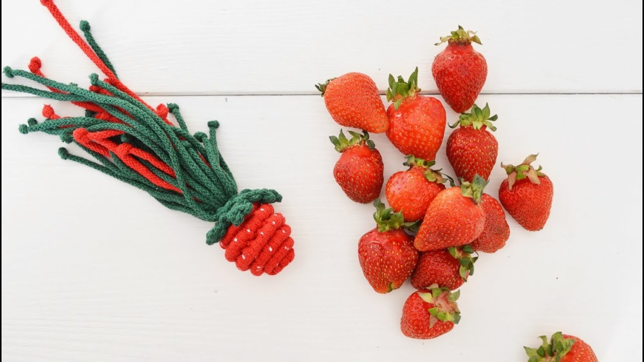 DIY Macrame Strawberry Tutorial: How to Make a Cute Strawberry fruit 🍓🍓🍓