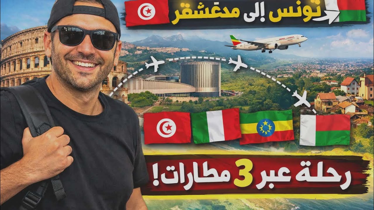 24 ساعة سفر! من تونس إلى مدغشقر عبر 3 مطارات