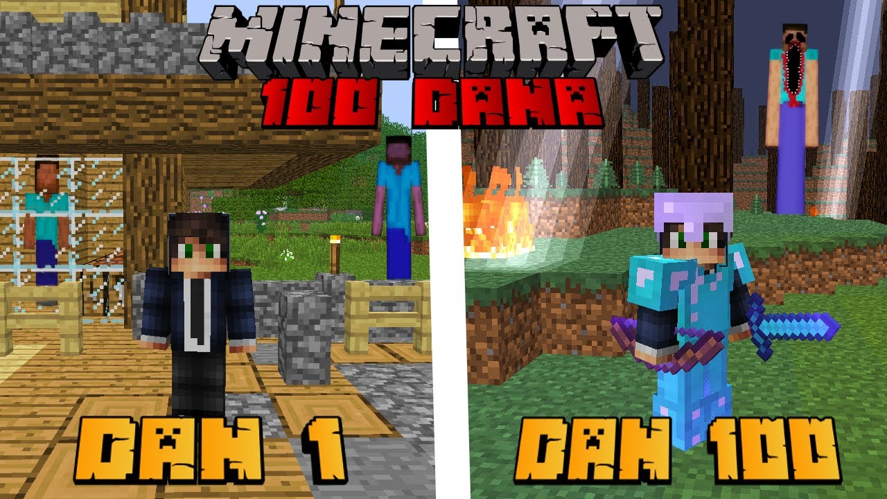 100 Dana na Seedu Long Legged Stevea u Minecraftu