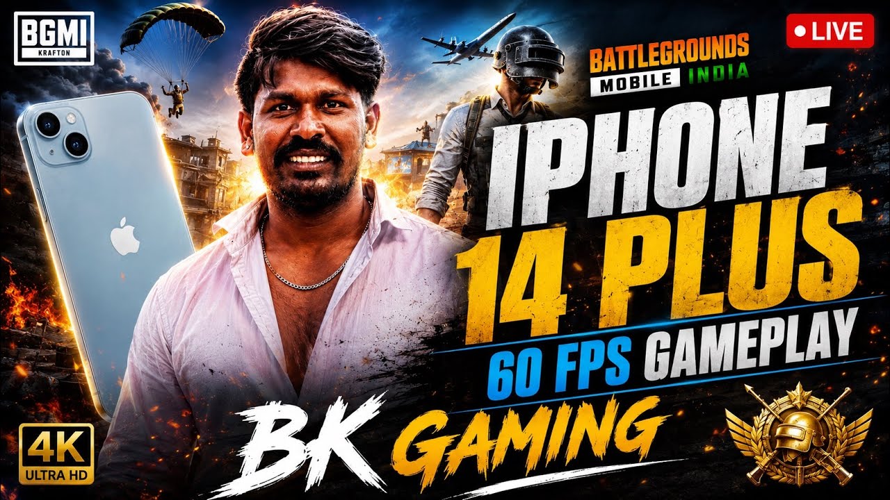 IPHONE 14 PLUS ON 60FPS GAMEPLAY 🔥| NO BACKUP | BGMI LIVE  🛑