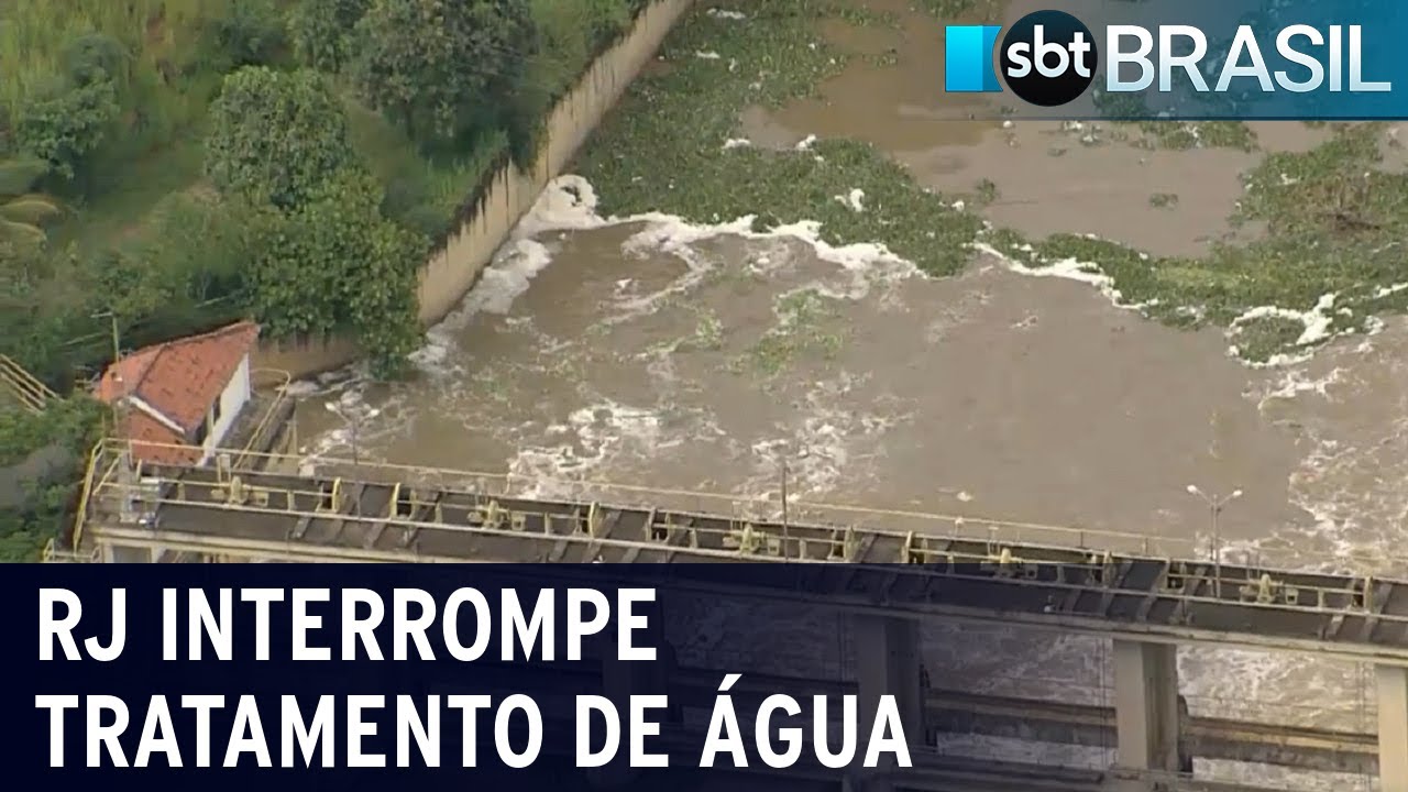 Cedae interrompe por 12 horas tratamento de água e esgoto no RJ | SBT Brasil (06/04/21)