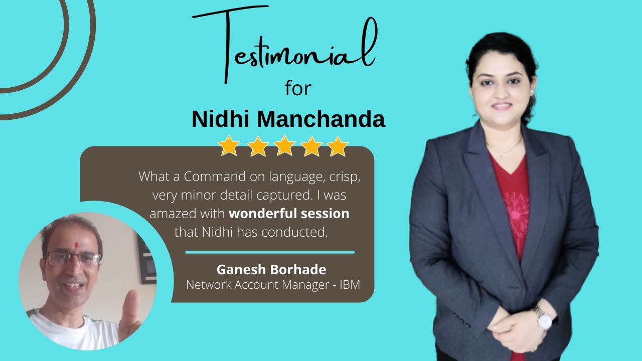 Testimonial for Nidhi Manchanda (Corporate Trainer) - By Network Account Manager