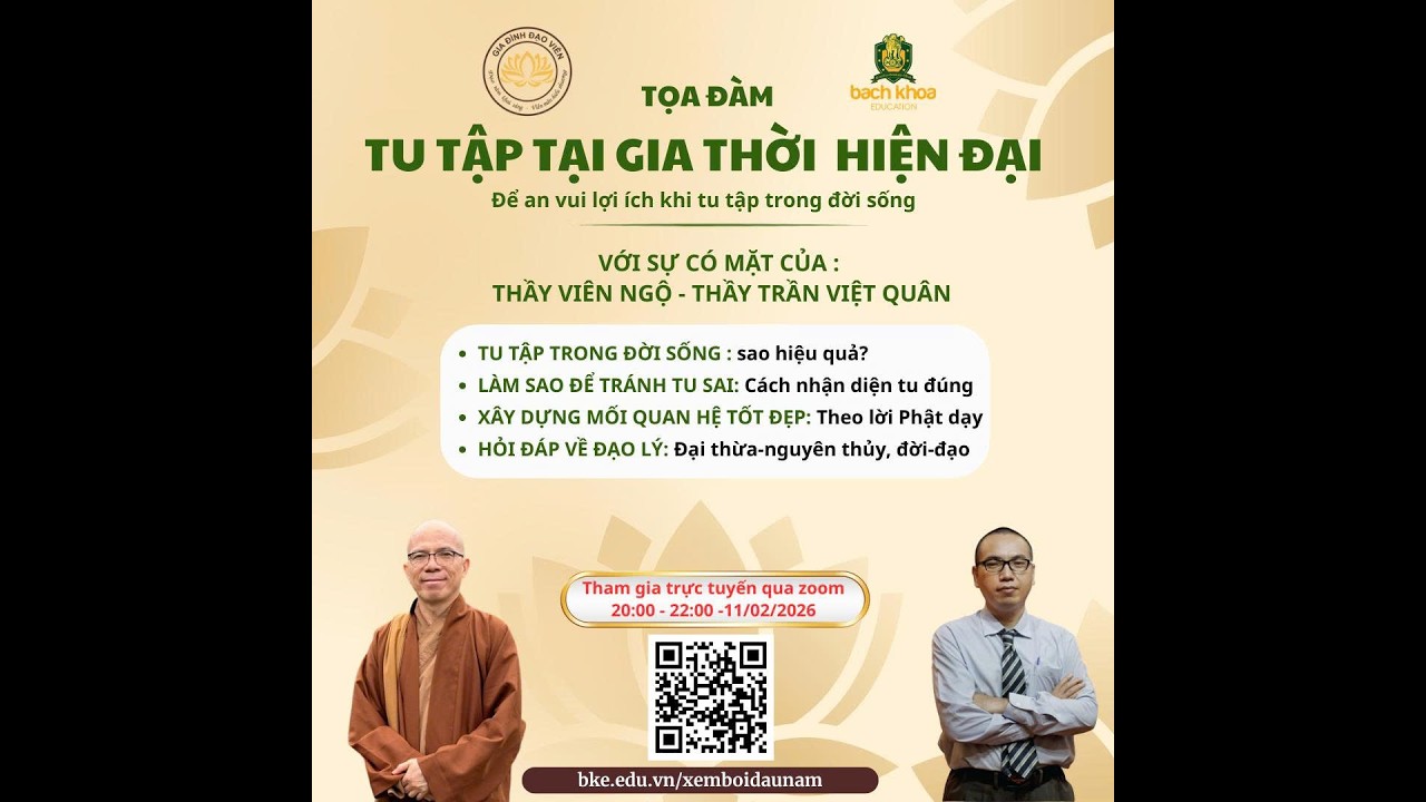 🔥Tối nay - thầy Viên Ngộ và thầy Quân giải đáp thắc mắc về cách tu tập trong đời sống