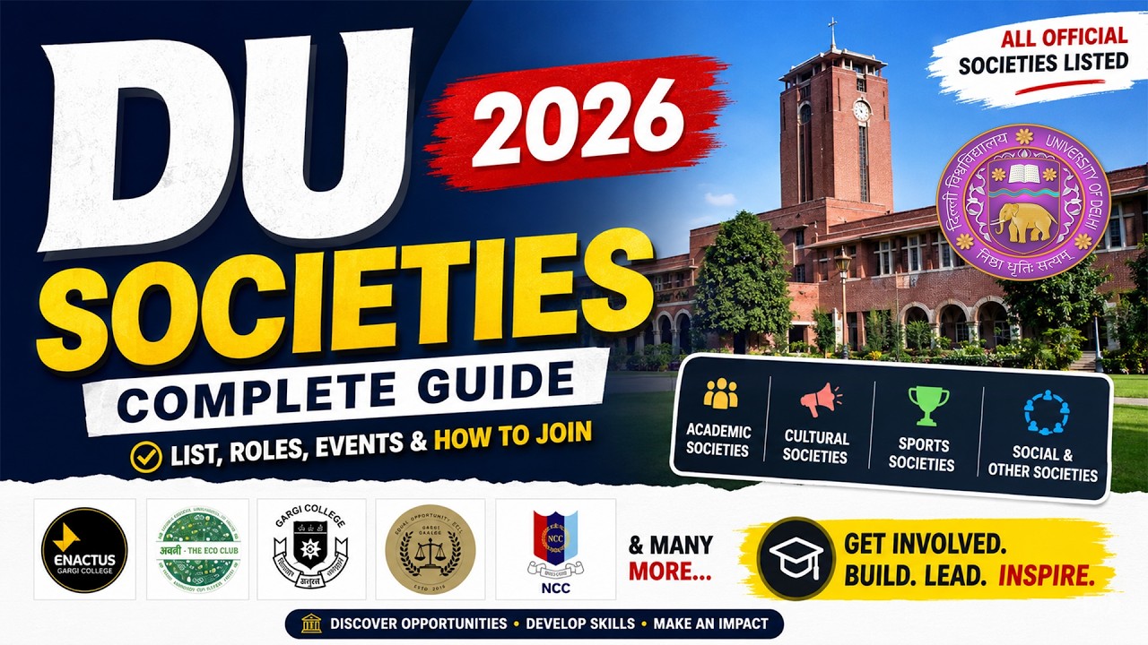 DU Colleges Societies 2026 Full Guide | How to join | Step By Step | Placement, Socities, ECA,Sports