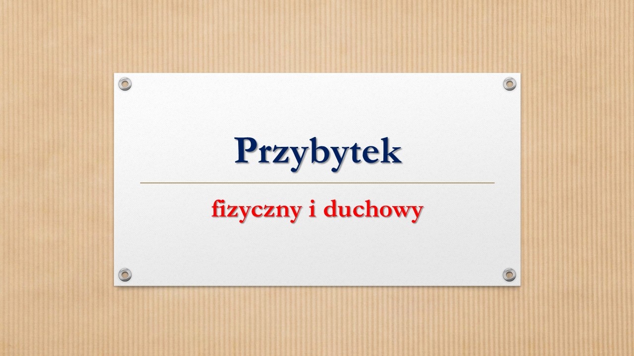 Przybytek, fizyczny i duchowy. Rozważania szabatowe. Wiesław Dawidowicz.