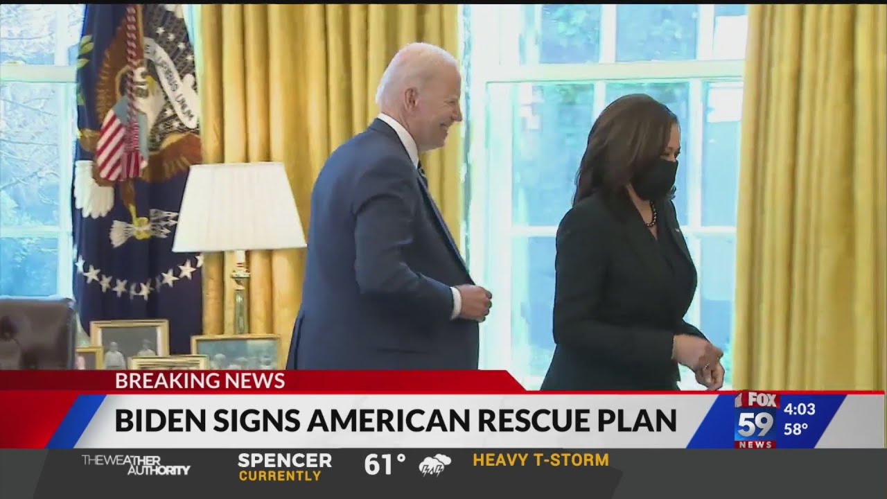 President Biden signs stimulus bill ahead of public address Thursday night