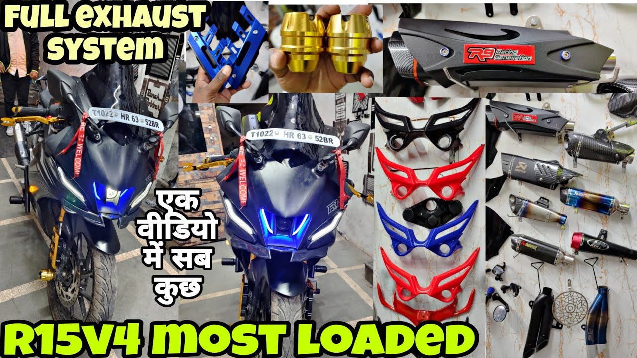 Yamaha R15 V4 full Modification 😱| R15M modified | R15V4 exhaust modified 🔥