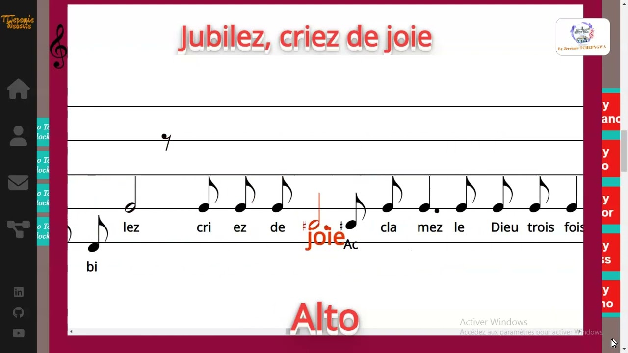 Jubilez, criez de joie - Hymnes et Cantiques - Alto